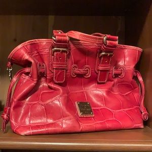 Red apple real leather satchel bag